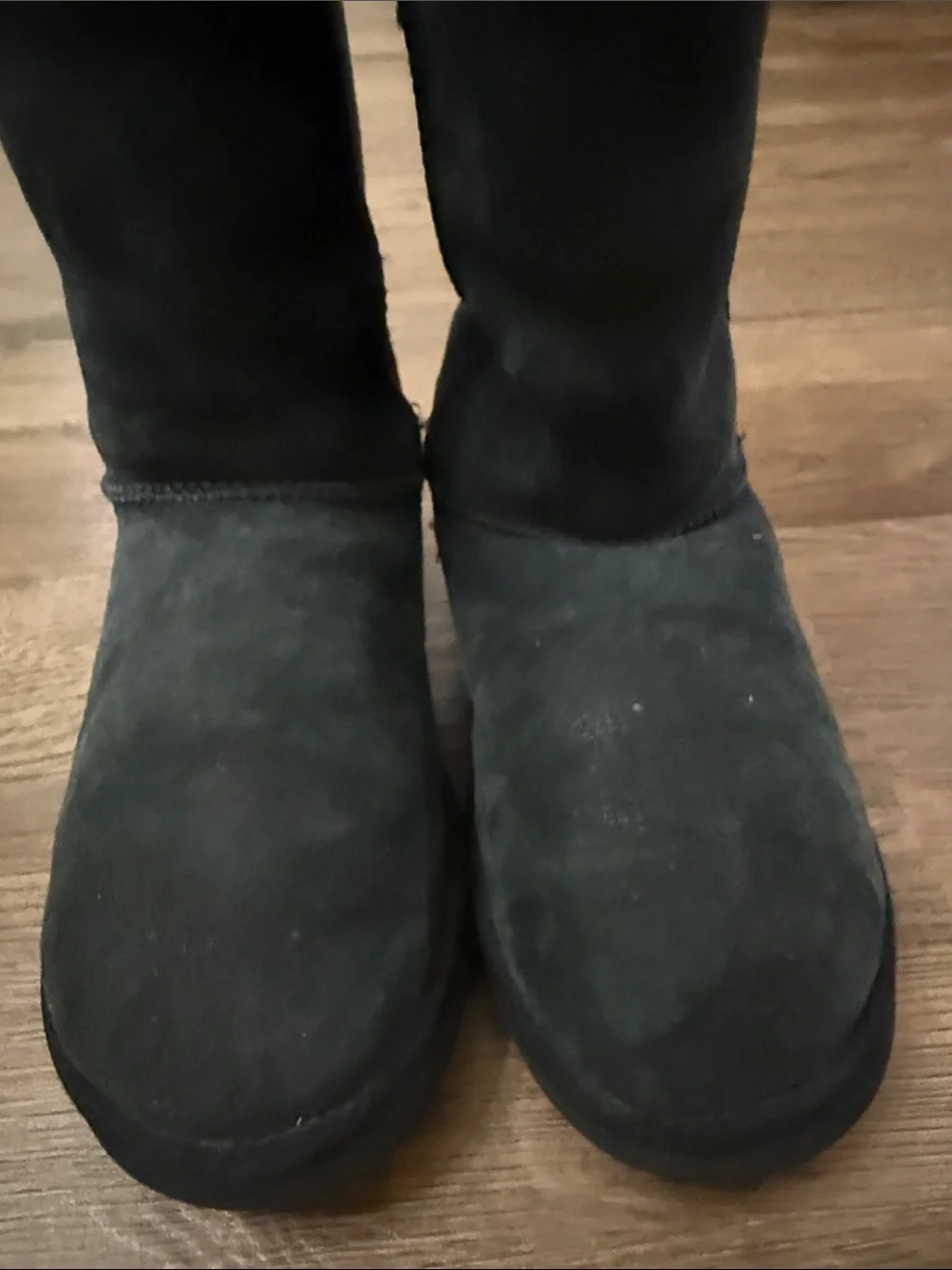 UGG Black Tall Suede Winter Boots with Shearling Size 7
